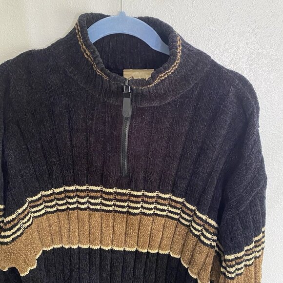 Vintage 90's Y2K Raider Jean Co Men's Sweater Striped Sz 2xl 1/4 Zip - Picture 3 of 6